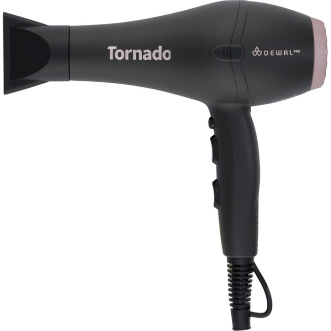 Фен DEWAL PRO TORNADO, серый, 2300Вт, ионизация, 2 насадки 03-8010 Grey